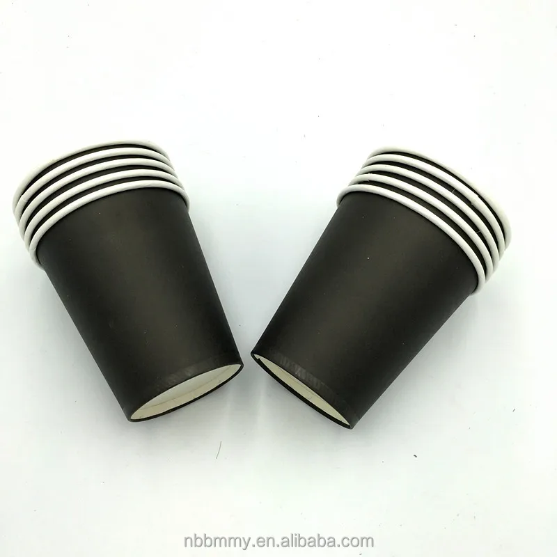 7oz Black Single Wall Cold Drink Disposable Recyclable Eco-friendly Paper Cups for Tea