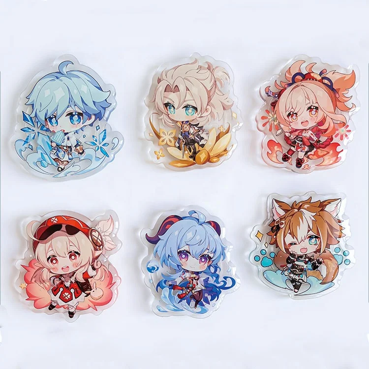 Factory Custom Transparent Epoxy Acrylic Mobile Phone Grip Cartoon Anime Pop Sockets Phone Holders Stand