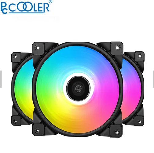 PCCOOLER лучшие продажи 3-в-1 комплекты Halo ARGB вентилятор 120 мм * 3 предмета в комплекте с мини-контроллером для игровых ПК чехол