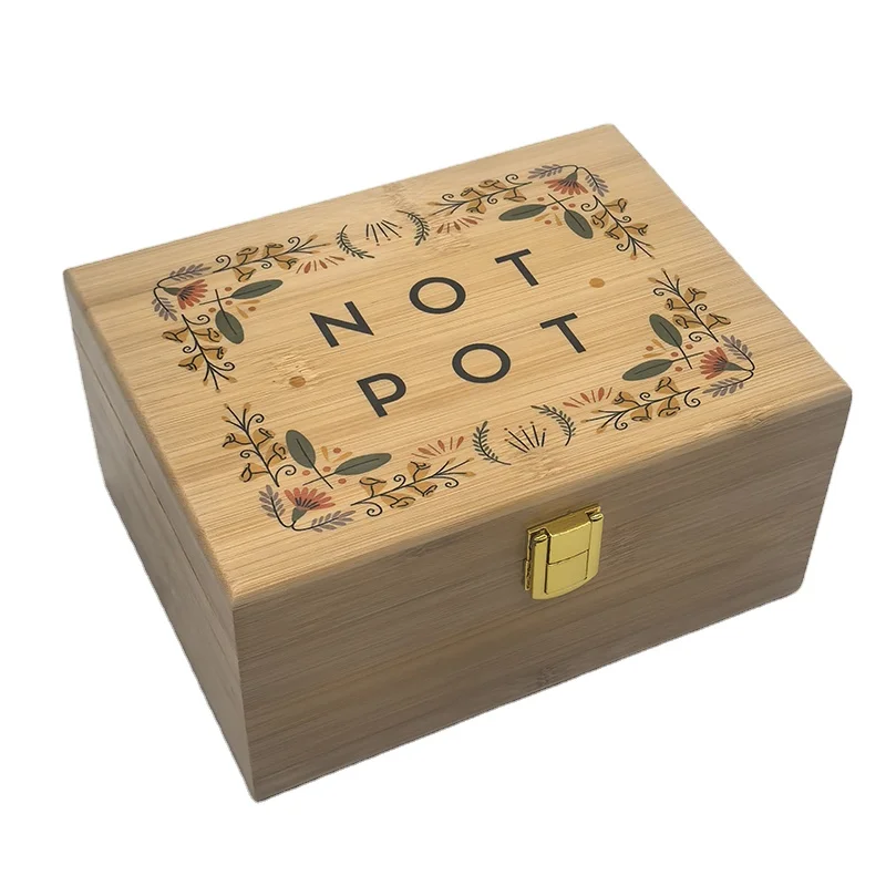 2024New Arrival Bamboo Storage Box Custom Wood Crafts Wholesale Home Decorative Wall Signs for Thanksgiving Gift Art Style