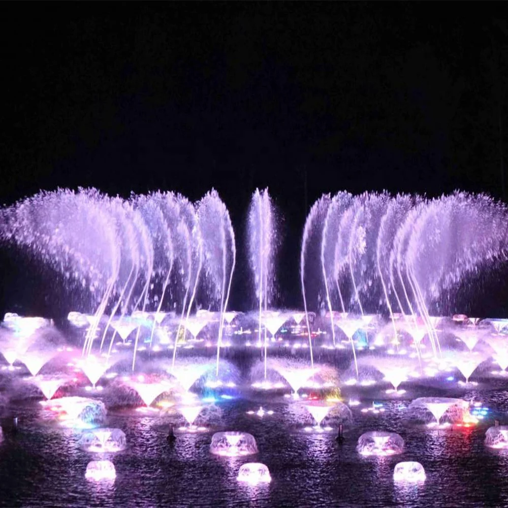 AWS New Indoor Mini Pool LED Lights Water Fountain Hotel Home Decor Music Dancing Fountain