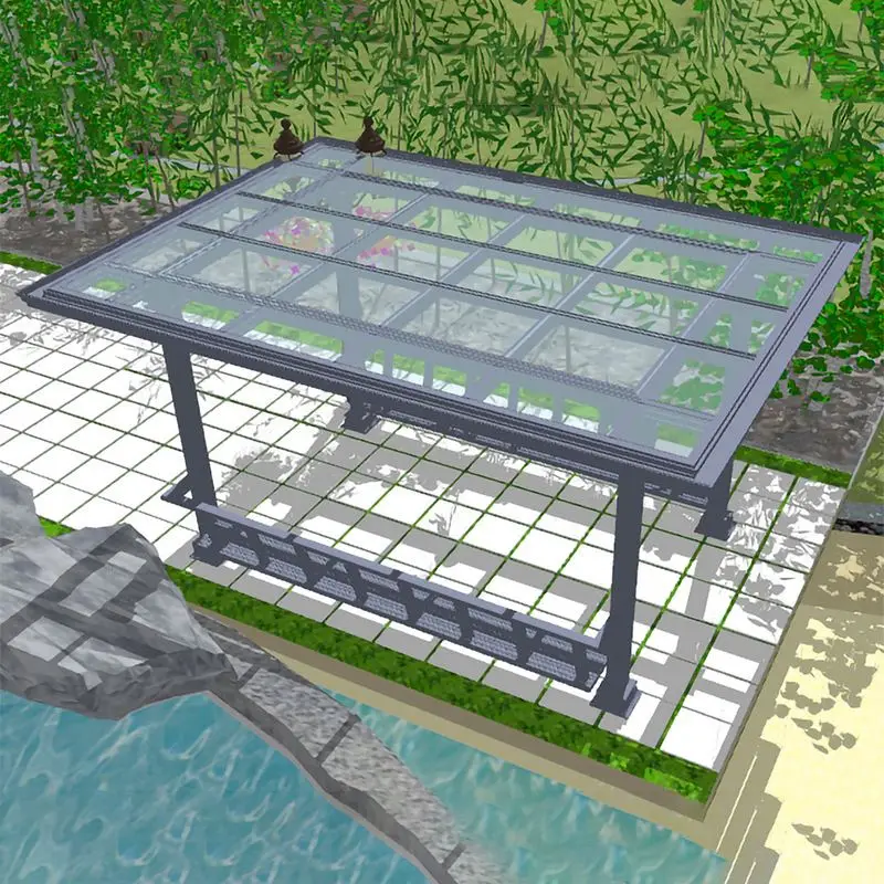 
China manufacturer tempered glass roof prefabricated glass house detachable sunroom sunhouse glass house 