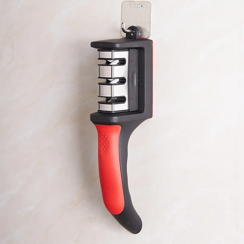 4-Stage Best Knife Sharpener for Hunting, Heavy Duty Diamond Blade Really Works for Ceramic, Steel Knives and Scissors