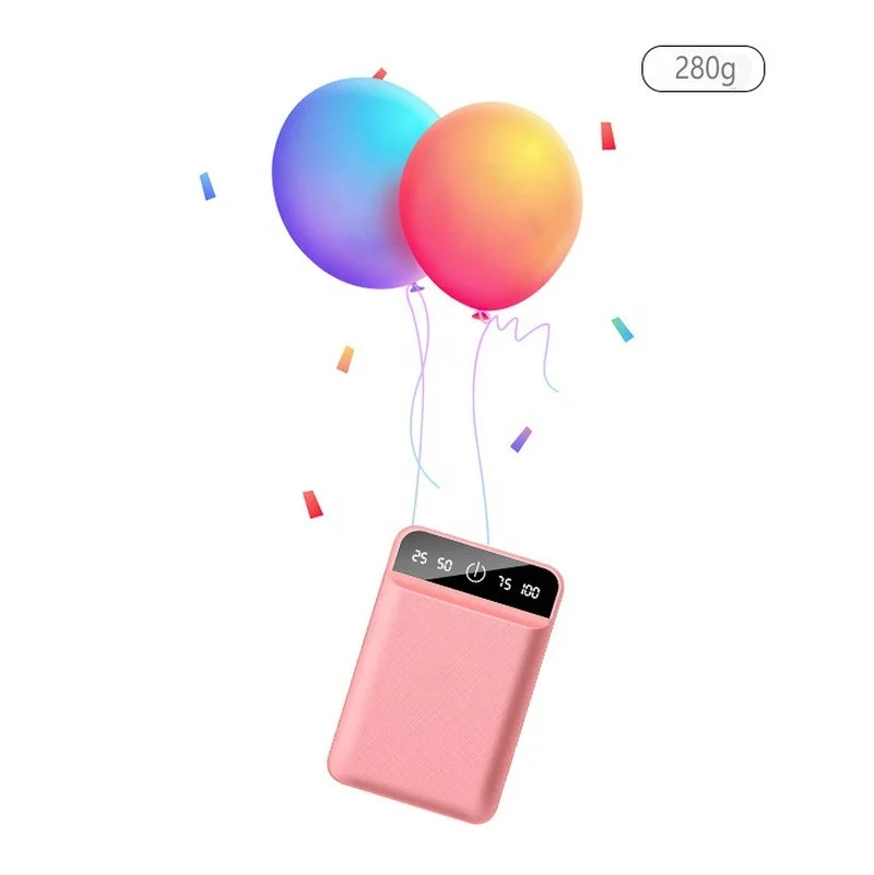 Portable LED Screen Mirror Face USB Fast Charge Power Bank Wallet Mini Pocket 10000mAh Battery Power Bank For Cell Phones