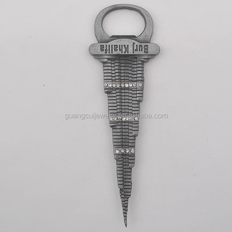 Wholesale Custom logo Lebanon Cyprus Burj Khalifa Tower Souvenir bottle opener fridge magnet