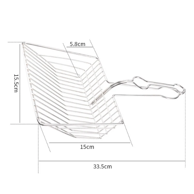 Hot selling Unique Wholesale Long Handle Stainless Steel Cat Litter Scoop Cleaning Non-Stick Cat Cleaning Products Small Hole