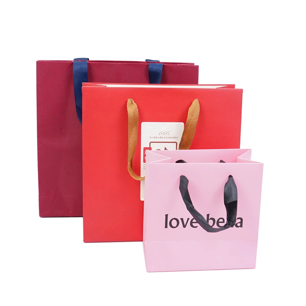 Custom Printed Personalized Color Gift Shopping Craft Packaging Paper Bags with Logos