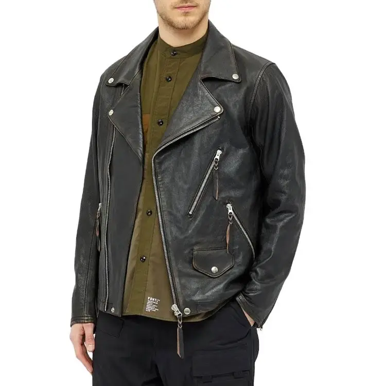 Мужские куртки из овечьей кожи на молнии с 4 передними карманами