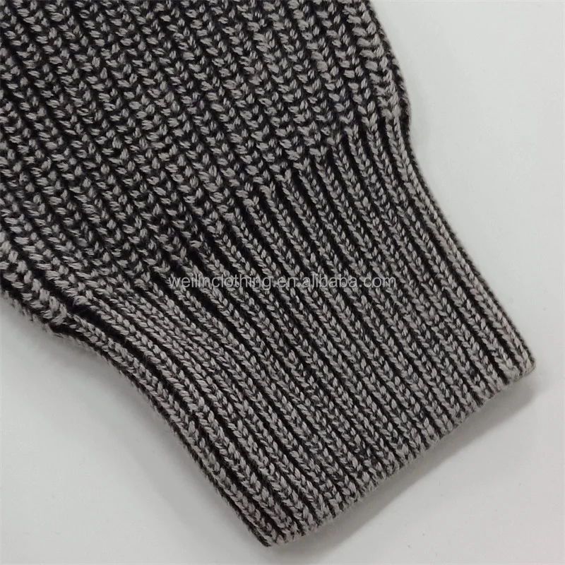 Custom winter pullover discharge dyed vintage fade washed sweater for men