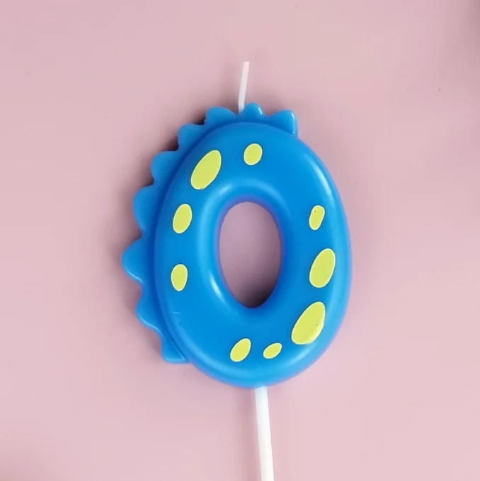 New creative Numbers 0-9 cakes decorated with colorful digital birthday candles colorful dinosaur birthday candle