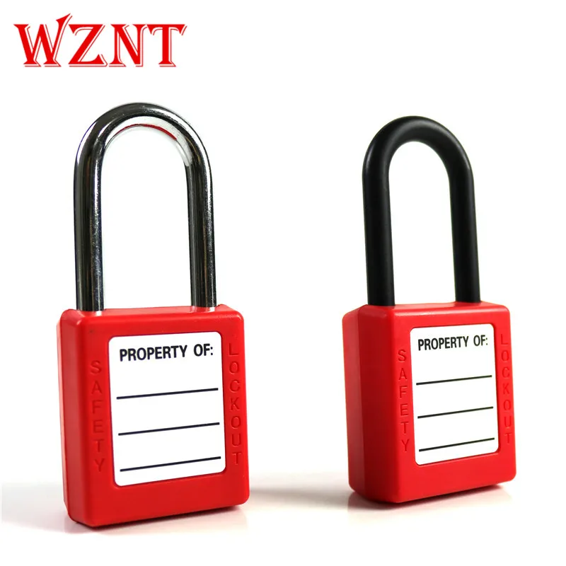 410 Master lock standard Thermoplastic red safety padlock with 38mm tall shackle