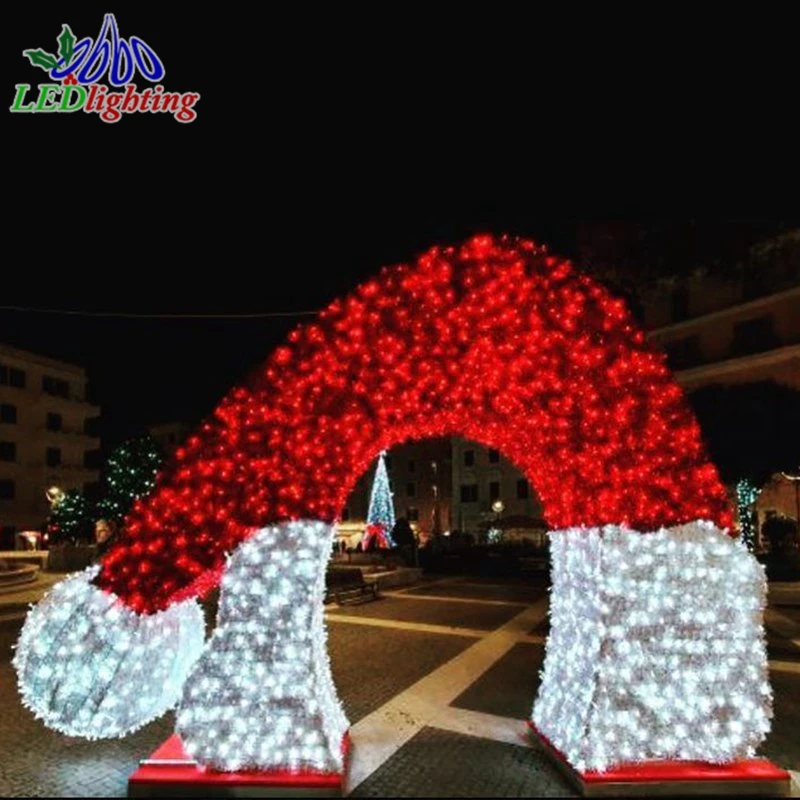 Большой гигантский уличный Рождественский светодиодный мотив светлая Подарочная коробка сани олень дерево конфета шар орнамент арочные украшения