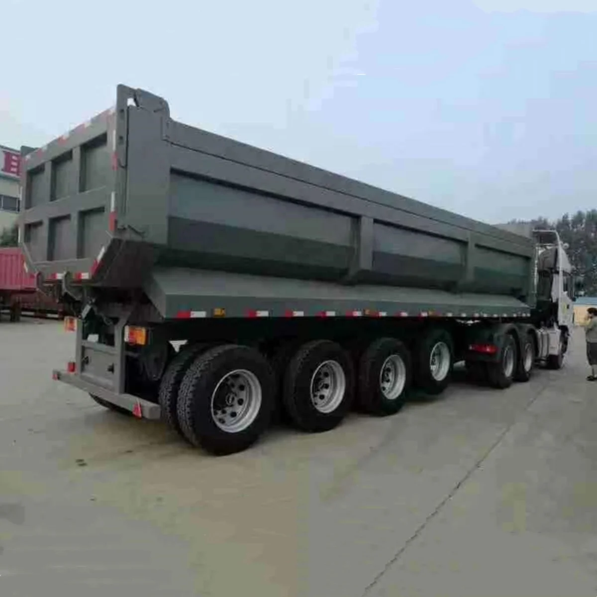 3 Axles 40ton 60ton Heavy Duty Hydraulic Rear Dumping Trailers Dump Tipper Semi Trailer