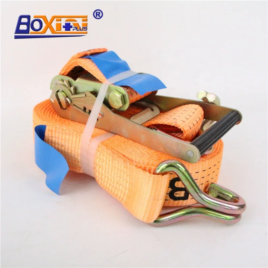 Ремень с храповым механизмом и двойными J-образными крючками из полиэстера, 5 т, 9 м