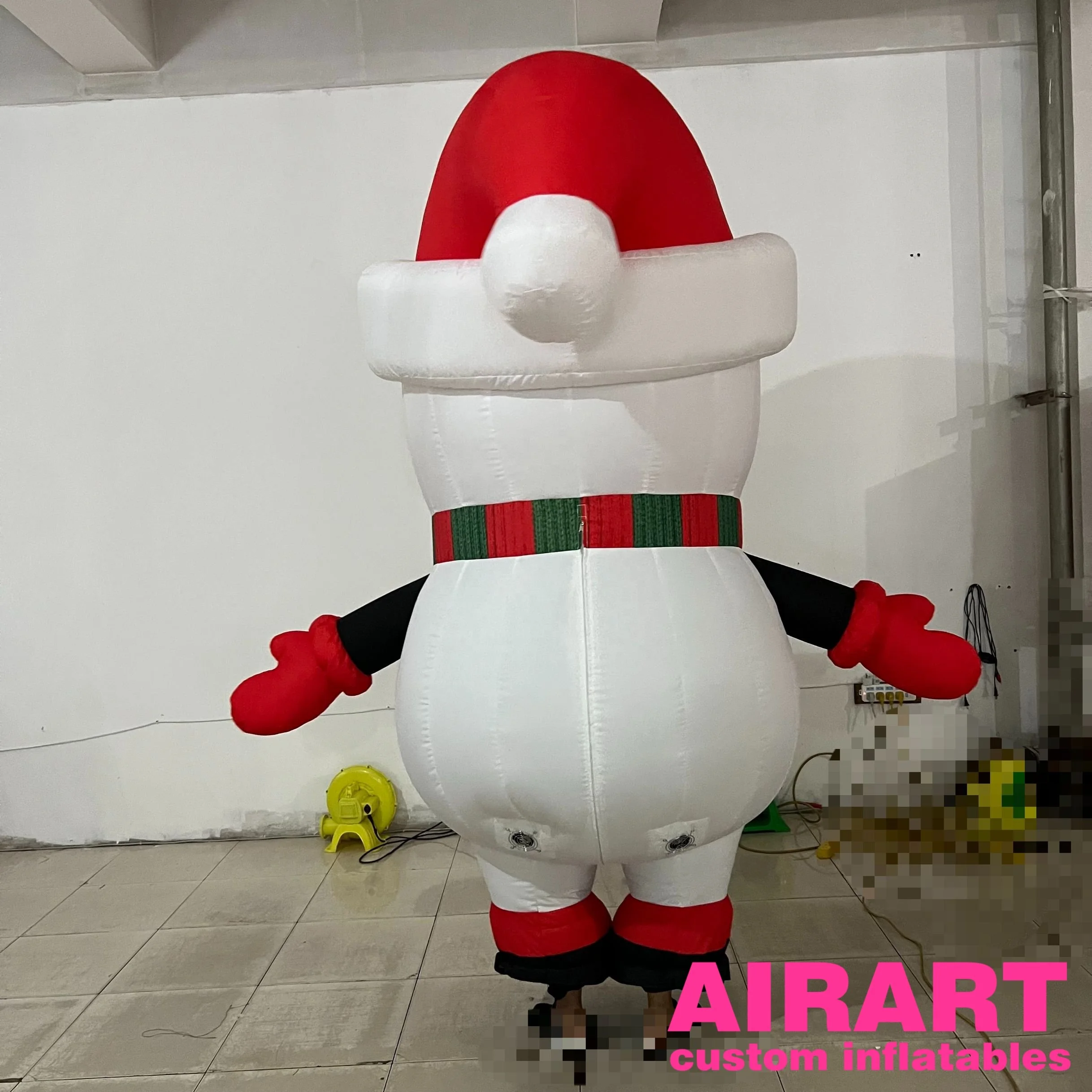 Christmas snowman inflatable street costume, adult inflatable cartoon snowman clothes for commercial performances, party cosplay