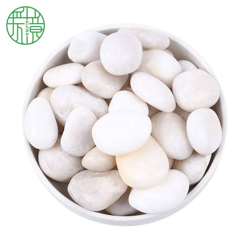 Garden decorator white high polished pebbles landscaping stone white river stone