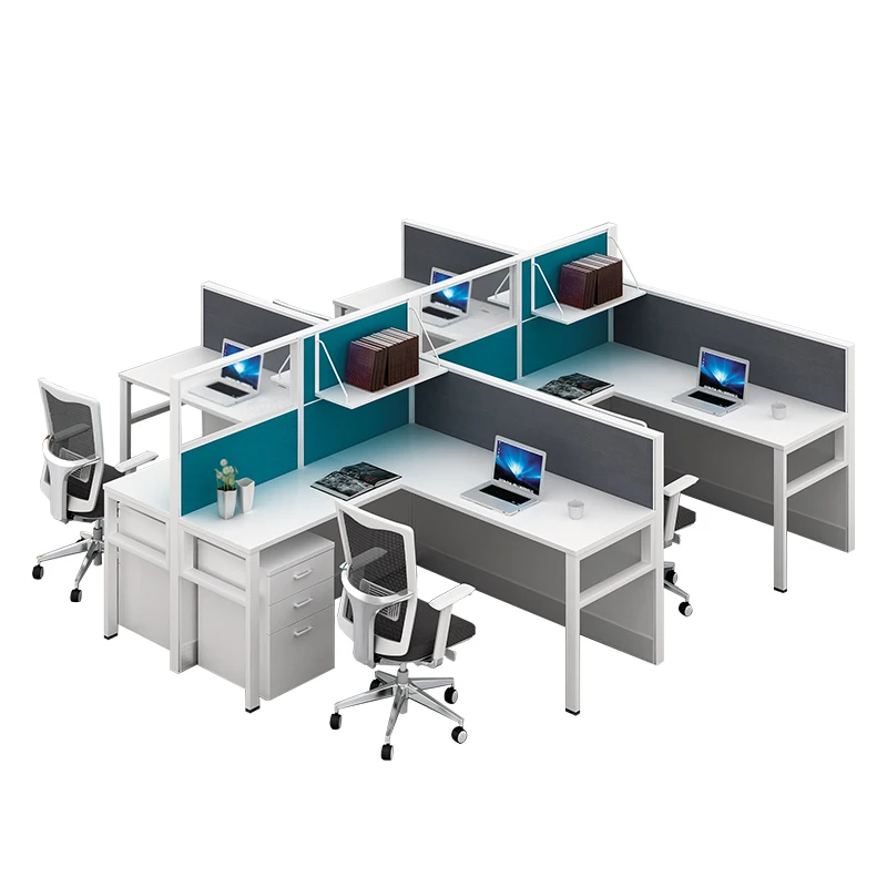 120 degree large space office partition new style 3 person desk office workstation office furniture for staff