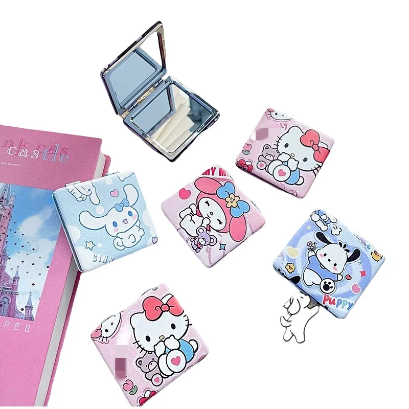 Botu Cute Melody Kitty Anime Mirror Kawaii Cartoon Character Student Pocket Mini Portable Foldable Makeup Mirror Girls Gift
