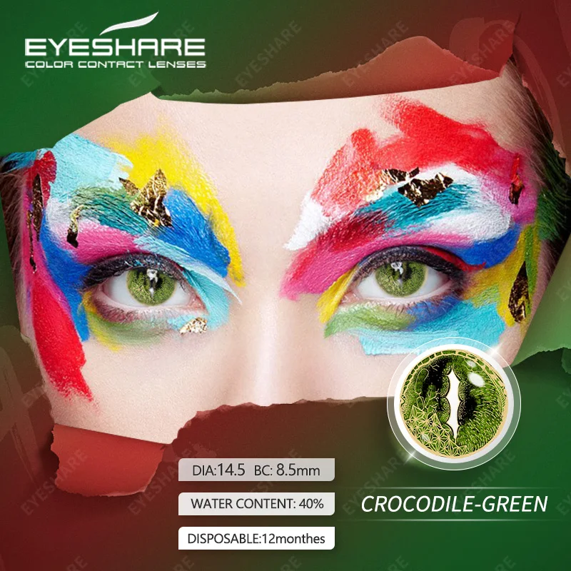 EYESHARE  Wholesale Halloween Cosplay Chinese Characters Crazy Eye Color Lens Cosmetic Contact Lenses Colored Lenses for Eyes