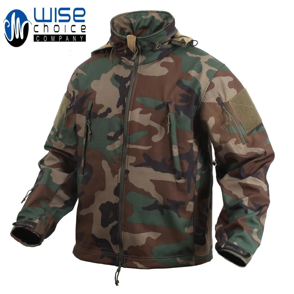 High Quality Custom Made Military Special Camouflage Print Lightweight Soft Shell Jacket