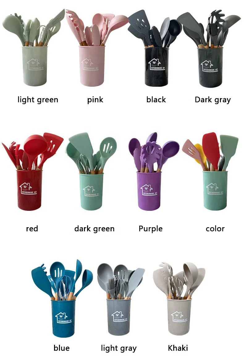 12 Pieces 1 Set Silicone Kitchen Accessories Appliances And Utensils Cooking Tools