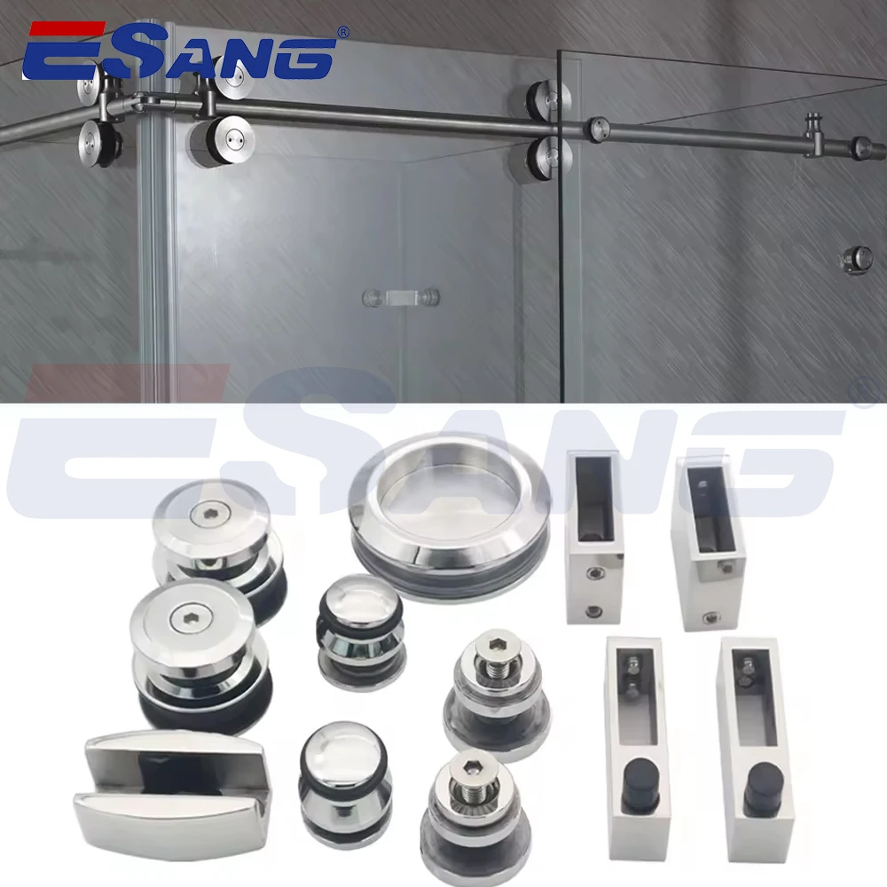 ESANG 8-12MM Bathroom Glass Hardware Kit Ss304 Shower Sliding Door Glass Fitting