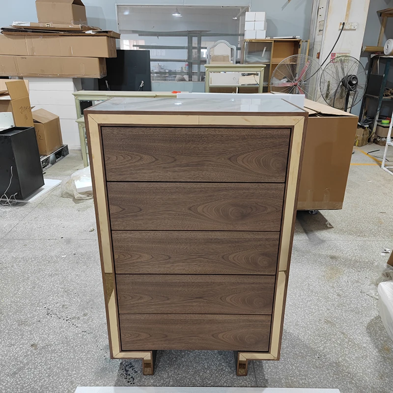 Guanye 2024 New 5-Drawer Dresser Tall Skinny Ru Furniture Narrow Dresser Solid Luxury Wood Bedroom Dresser