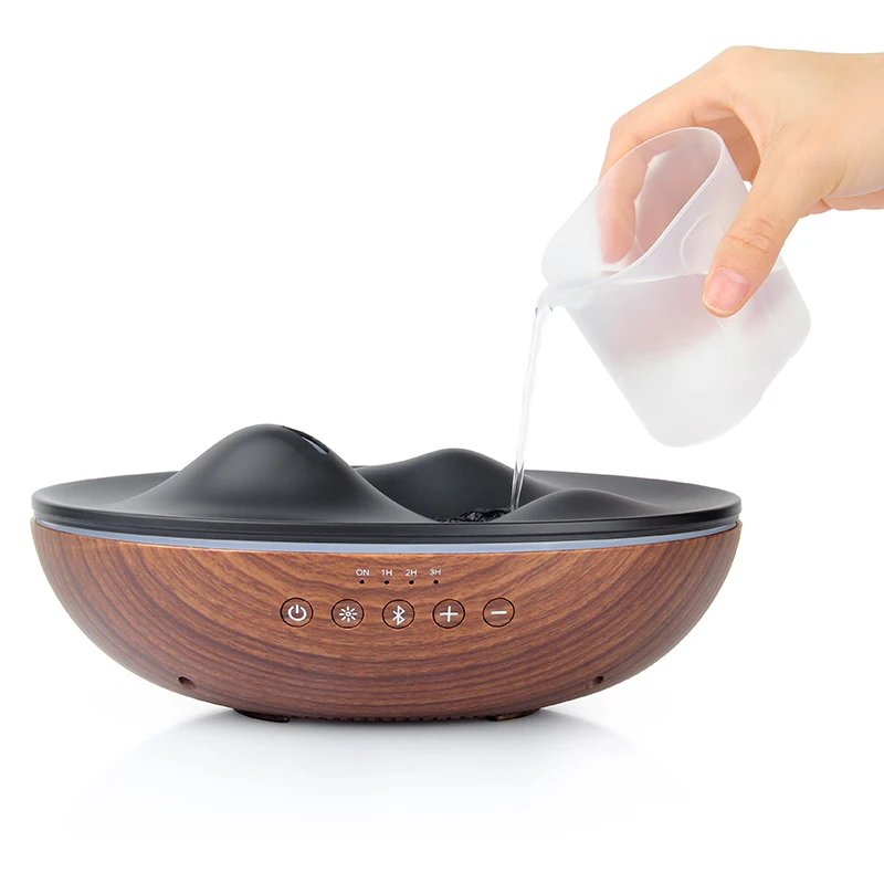 Hotel Electric Ultrasonic Wooden Grain Humidifier Aroma Diffuser