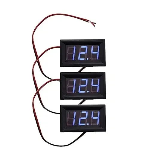 Two Cable Dc Voltage Meter Head Reverse Connection Protection 0.56 Inch Led Digital Voltmeter
