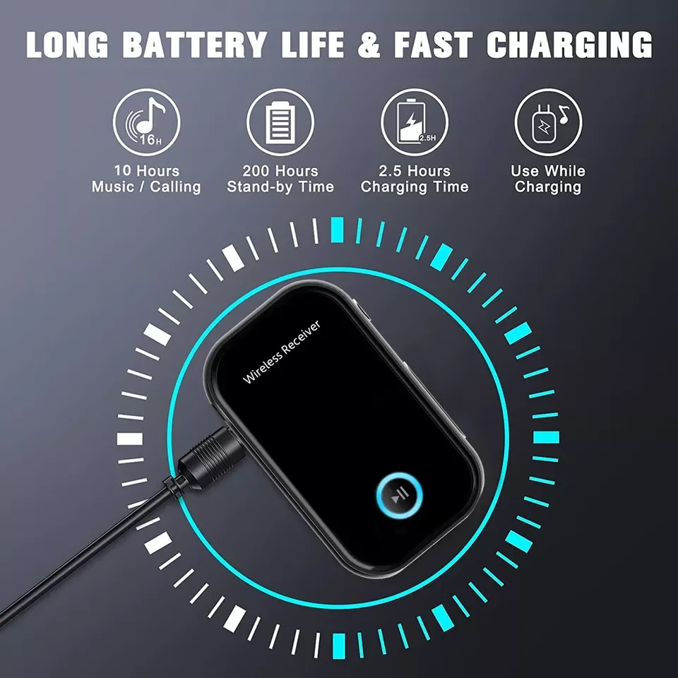 2024 HG hot sale 250mah Bluetooth 5.1 AUX/RCA Audio Adapter Adaptive/Low Latency/HD Audio line for TV