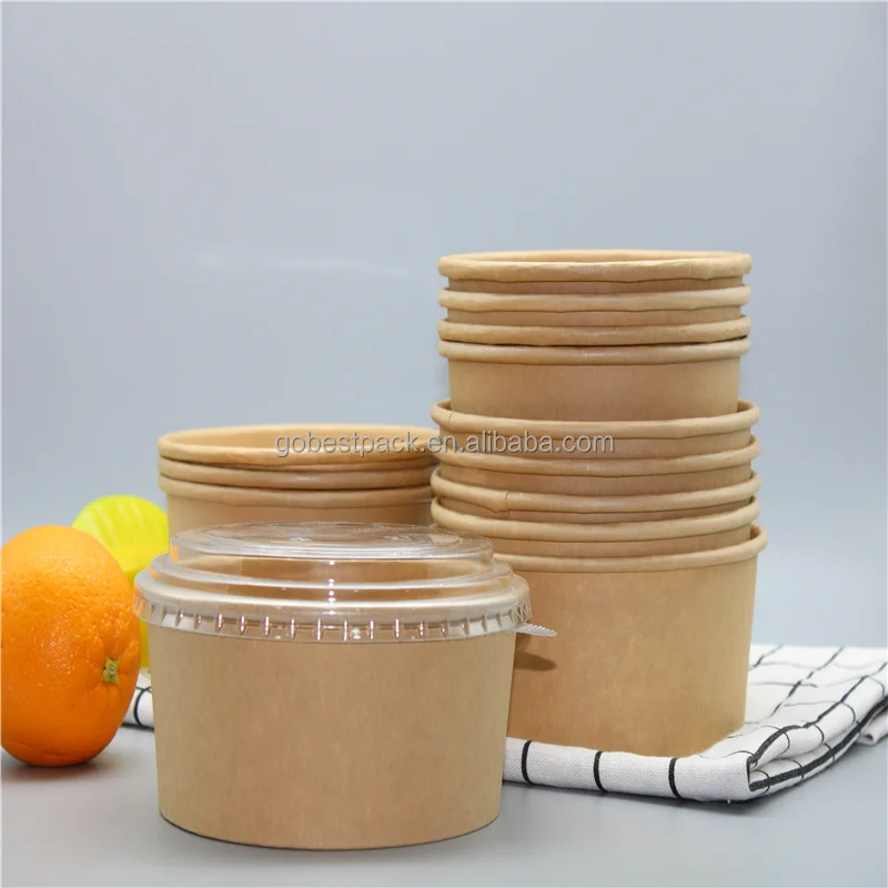 custom bowl32 oz containers  soup container bamboo packaging food pla bowl   cardboard  bowl takeaway paper kraft bowl  with lid