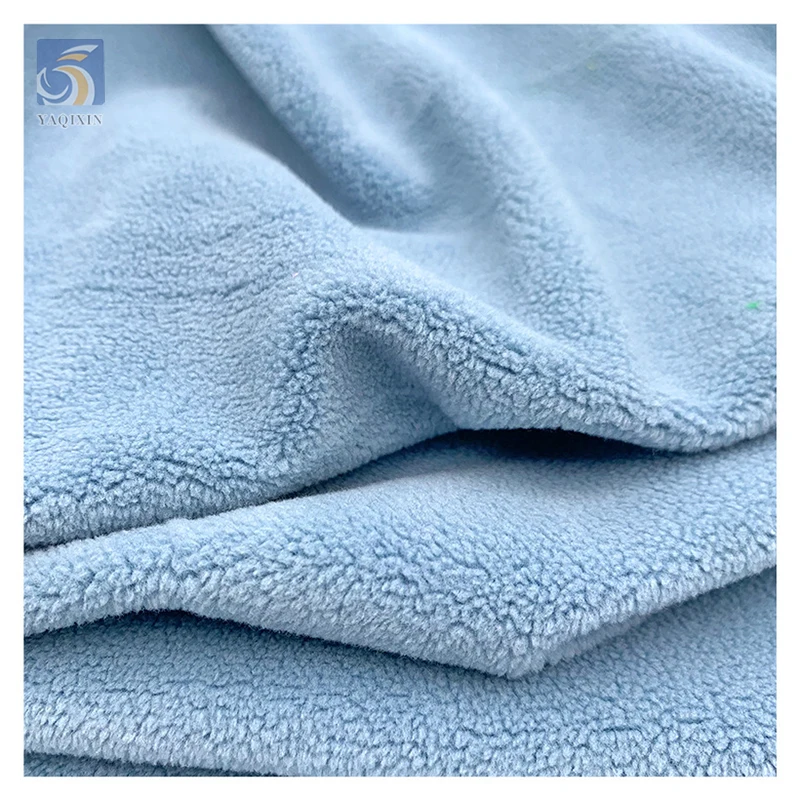 Guangzhou Manufacturer One Side Brushed Fleece Fabric Knit Anti Pill Polyester Spandex Micro Polar Fleece Fabric