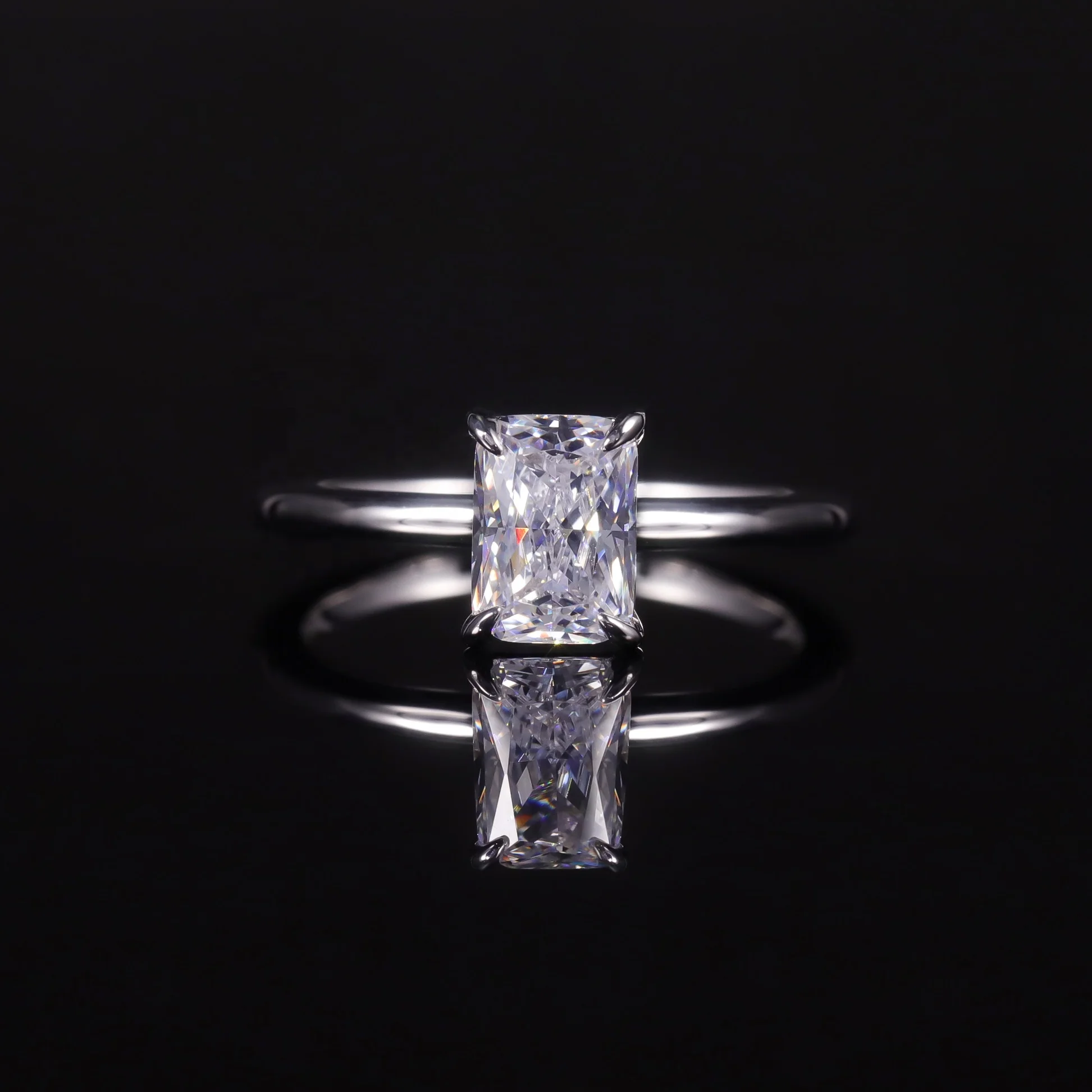 SU308 Abiding Emerald Cut 5X7MM 1.33CT IGI Lab Grown Diamond Jewelry CVD HPHT 10K 14K 18K Gold Wedding Engagement Ring