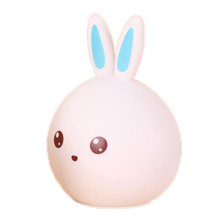Cute Silicone Rabbit Cartoon MINI Night Lights LED Bedroom Bedside Lamp Children Luminous Toy