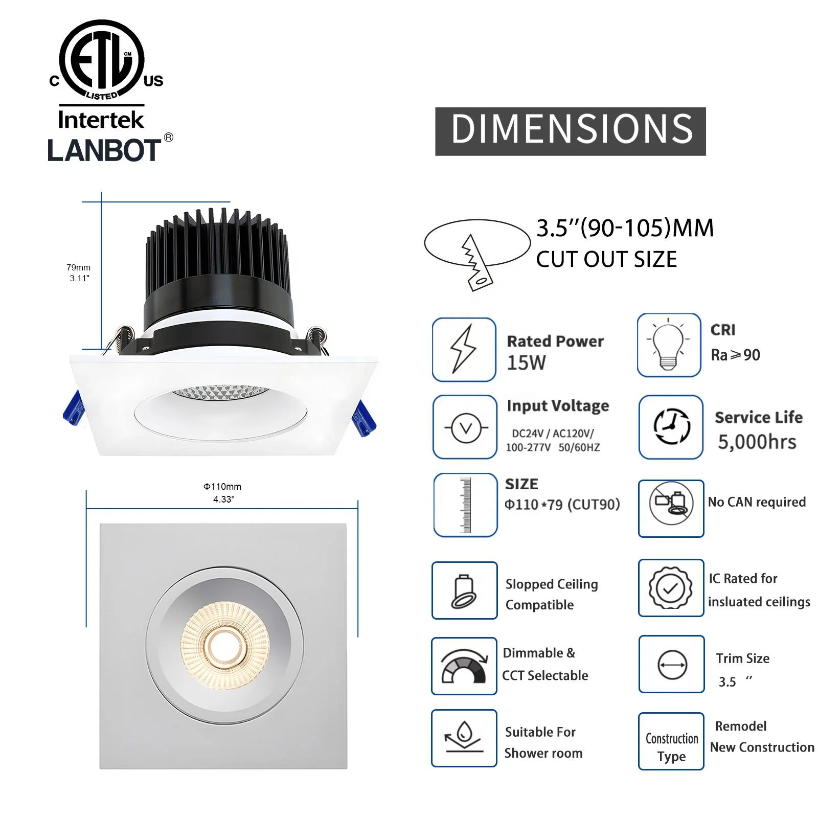 Lowest Price Multiple Recessed Downlight For shopping center