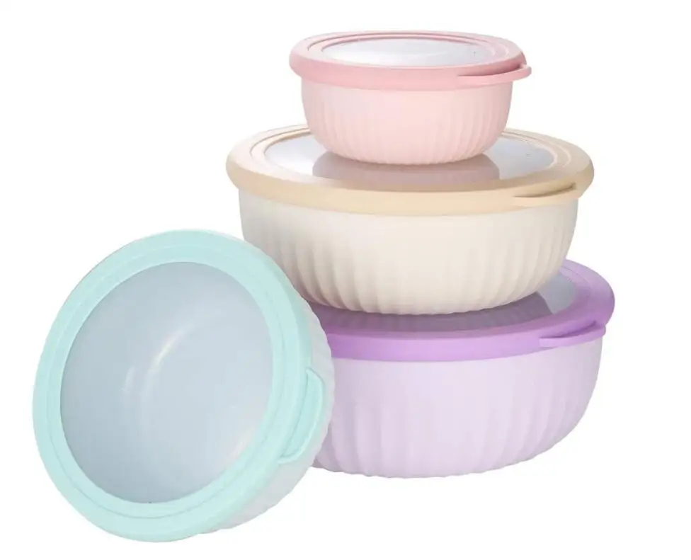 Набор из 4 пластиковых контейнеров для хранения пищевых продуктов с крышками герметичный набор приготовления пищи и магазина многофункциональный пластик без БПА