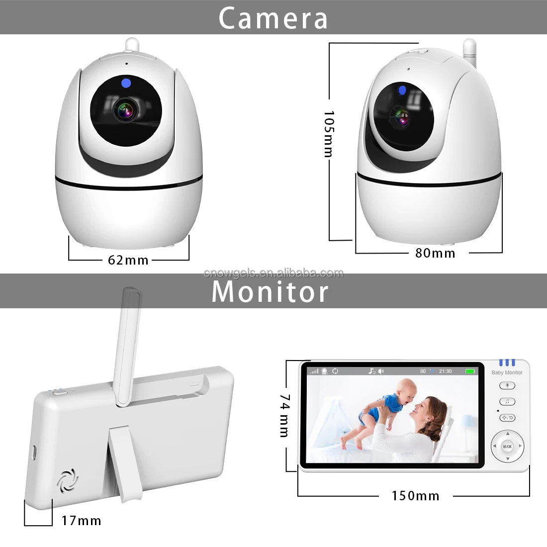 New type wireless camera baby video nanny audio baby monitor CE