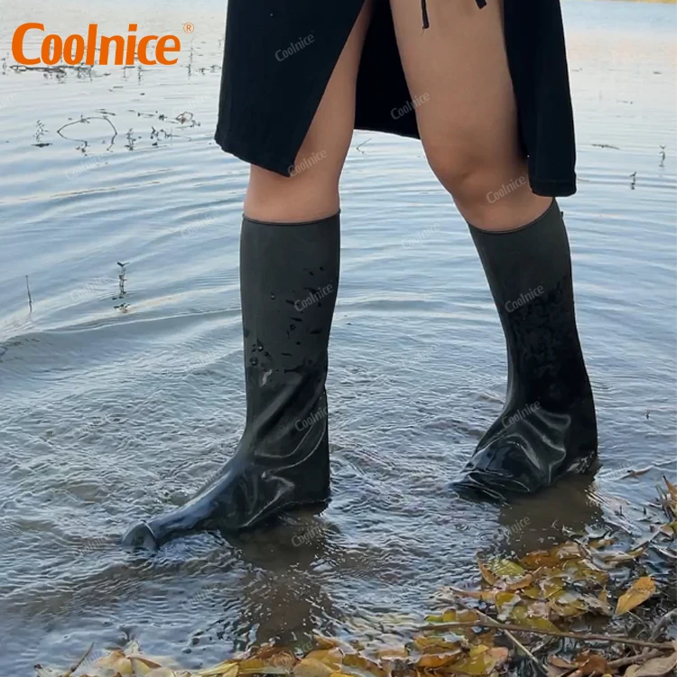 Coolnice Resable overshoes Silicone Rain Mud Waterproof Shoe Cover rubber Shoe Covers Protectors
