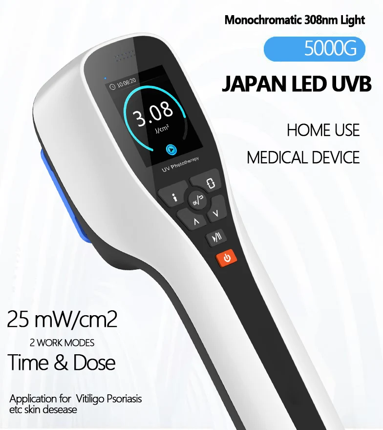 Mini Portable Psoriasis Vitiligo Treatment Lamp Uv 311nm Excimer Laser 308nm Uvb Led Phototherapy 308 nm vitiligo lamp