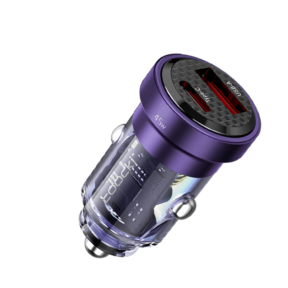 Toocki New Type-c + USB-A USB QC3.0 30W 45W Mini Car Charger