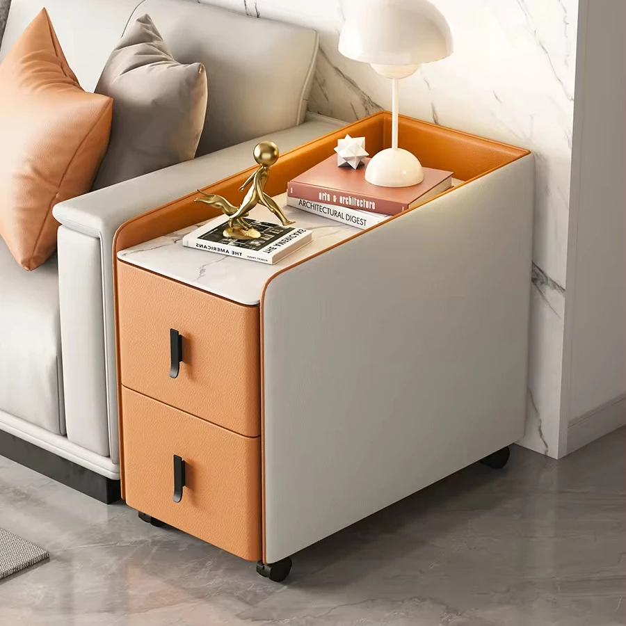 Luxury high-end sofa side cabinets tea cabinet simple solid wood multi-function with bluetooth audio USB smart side cabinet