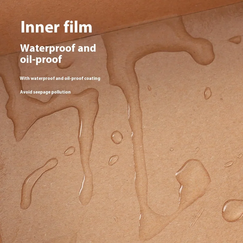 Takeaway Oil Proof Food Box Cake Donut Paper Packaging Dessert Cake Boxes Plastic Lid Cardboard Box with Fork