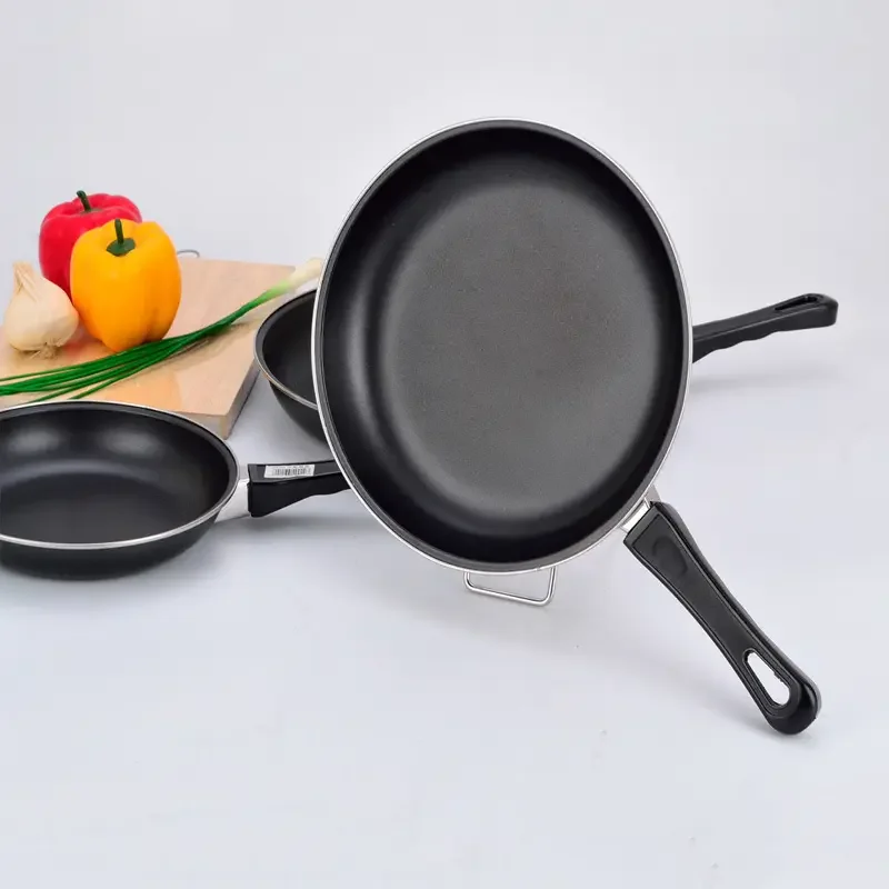 12 Inch Nonstick Frying Pans Iron and Stainless Steel Kitchen Induction Cooker Gas Frying Pan Suitable No Lid Non Stick