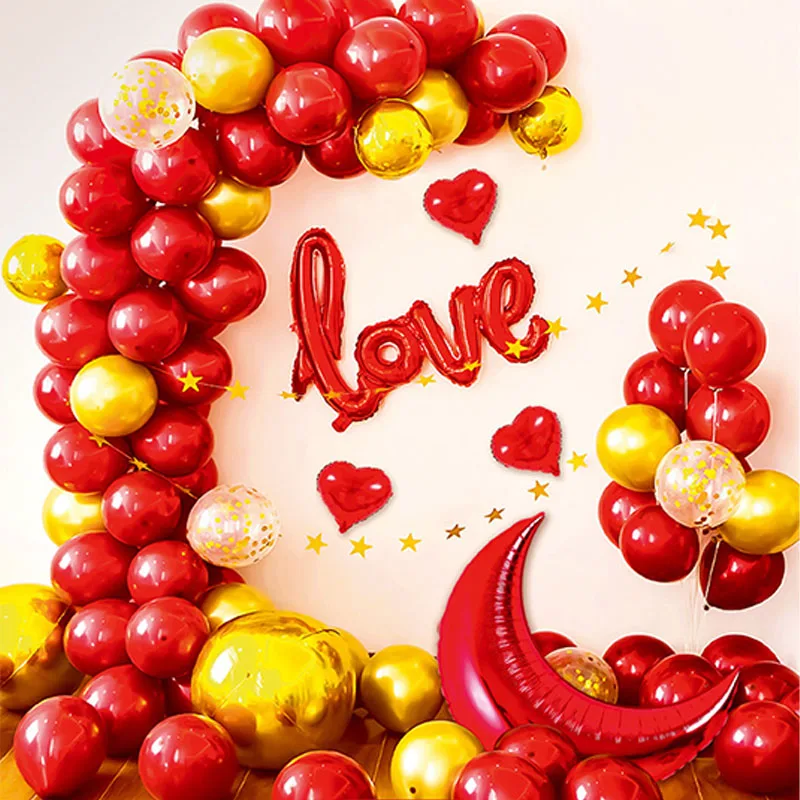 Moon Star Foil Happy Birthday Balloon Macaroon Latex Balloons Arch Garland Kit Birthday Baby Shower Decoration