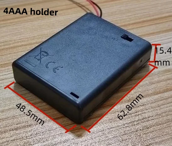 6V 4xAAA 4AAA 4 AAA Battery Holder 4 slots AAA size Case Holder with cover switch / customized connector DC plug