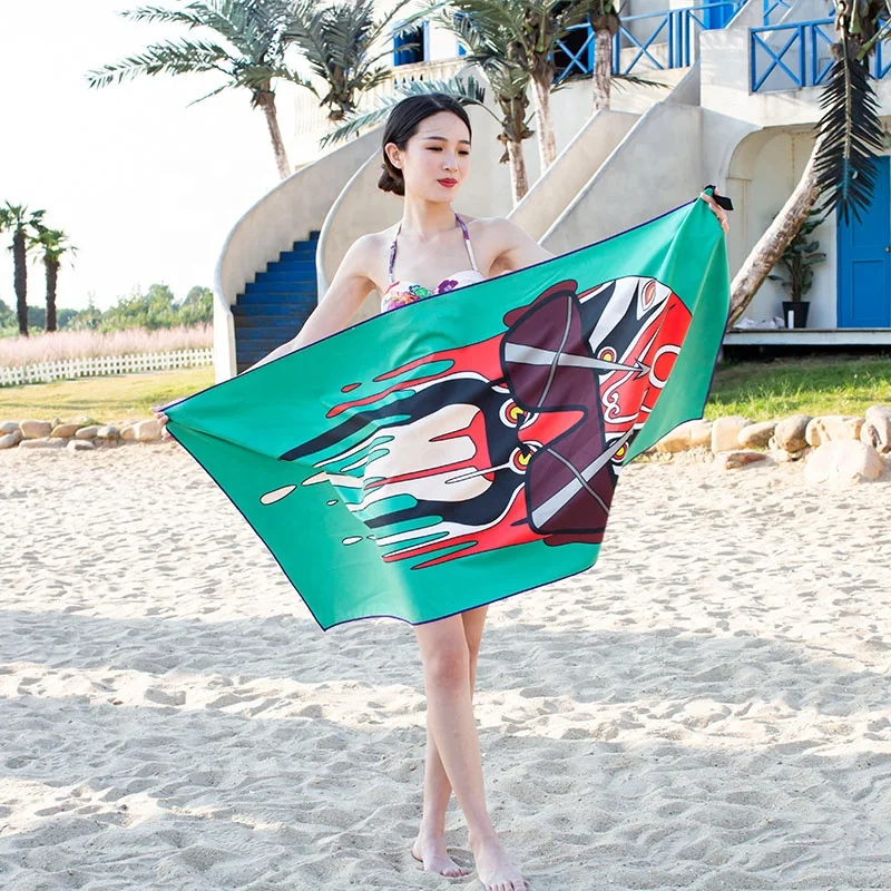 Custom Logo Minecraft Creeper Checkered 30*100 CM Soft Microfibre Beach Towels