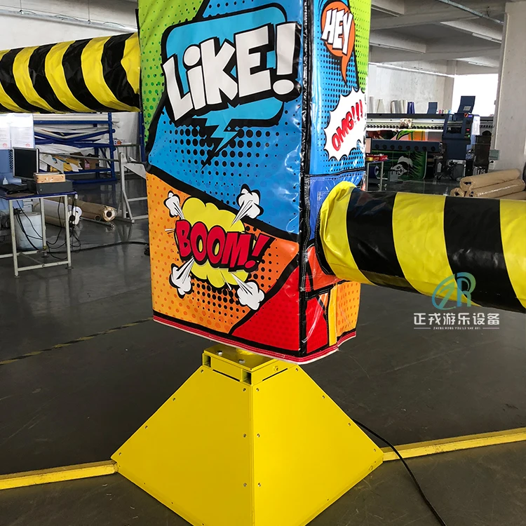 Outdoor Inflatable Meltdown Inflatable Wipeout Game  Mechanical Inflatable Sweeper Game for Kids and Adults