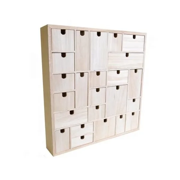 Wood Seasonal Calendar House Decoration Custom Christmas Candy Box OEM Size Wholesale