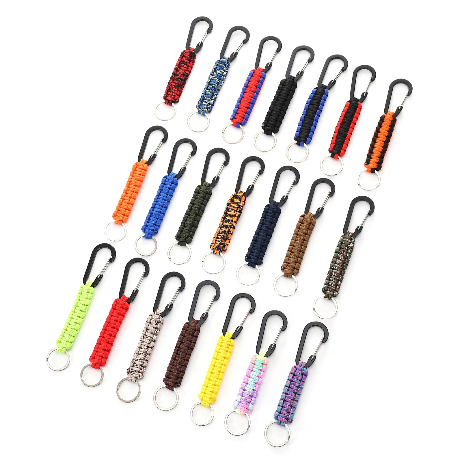 Hot Sale Keychain Carabiner With Key Ring Paracord Key Chain Hanger Heavy Duty Clips for Outdoor