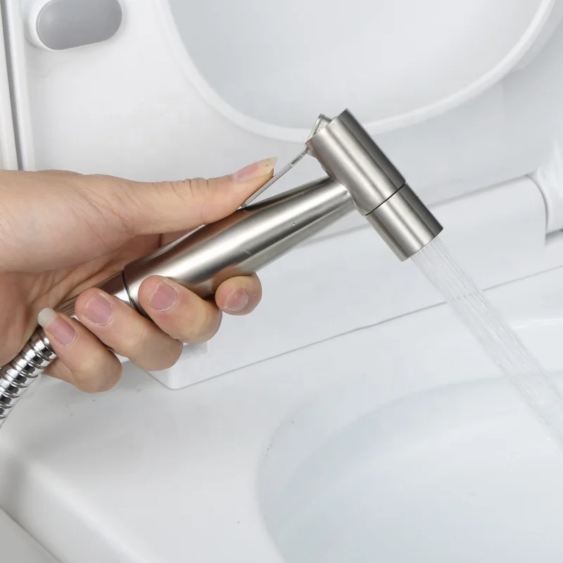 
Stainless Steel Bidet Handheld Sprayer, Toilet Hose Sprayers Kit With Brushed Nickel Finish 